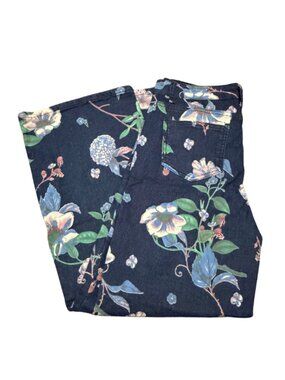 High-Waisted Wide-Leg Floral Jeans